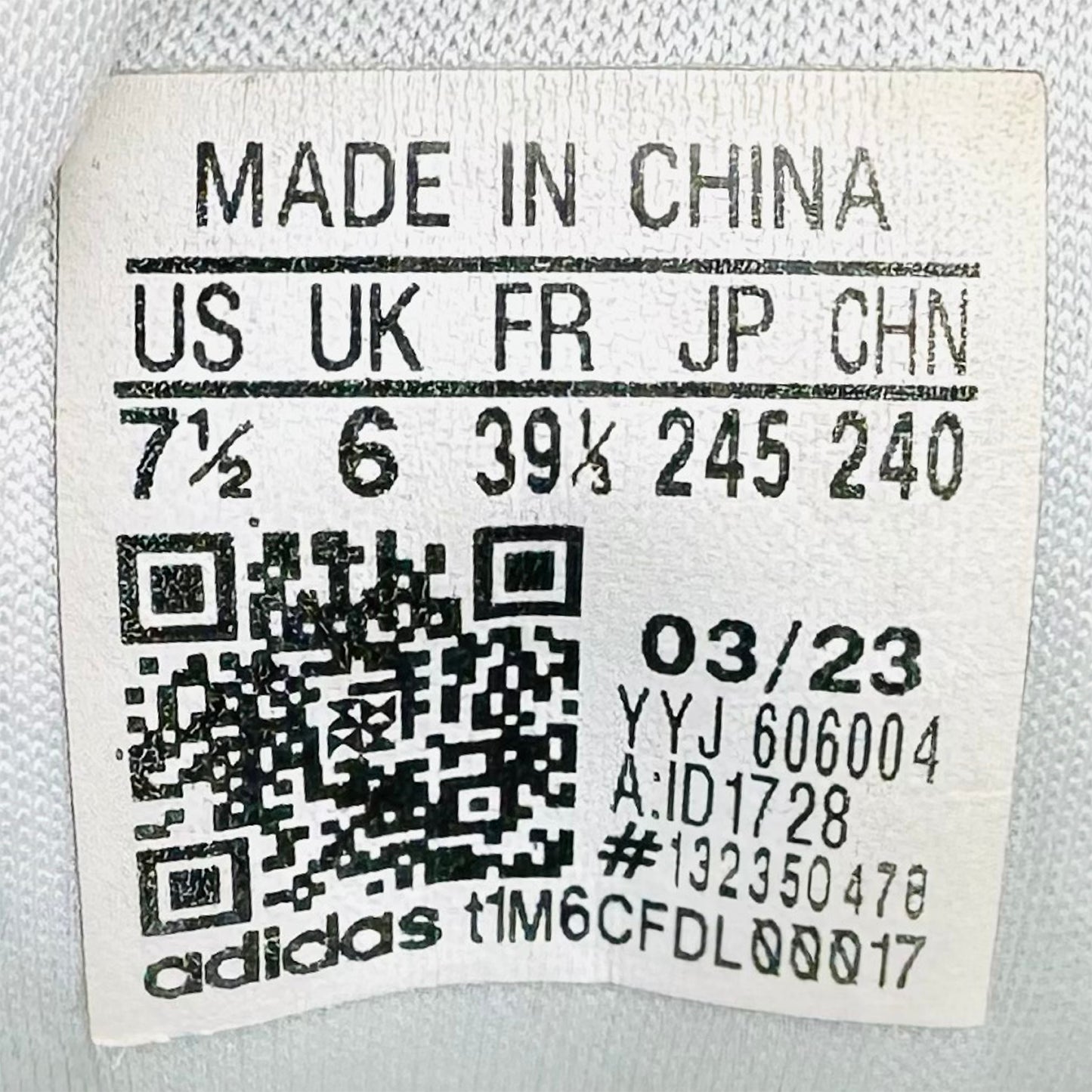 Adidas Adistar 2.0 Cloud White Shoes (Size 39.5) - ID1728