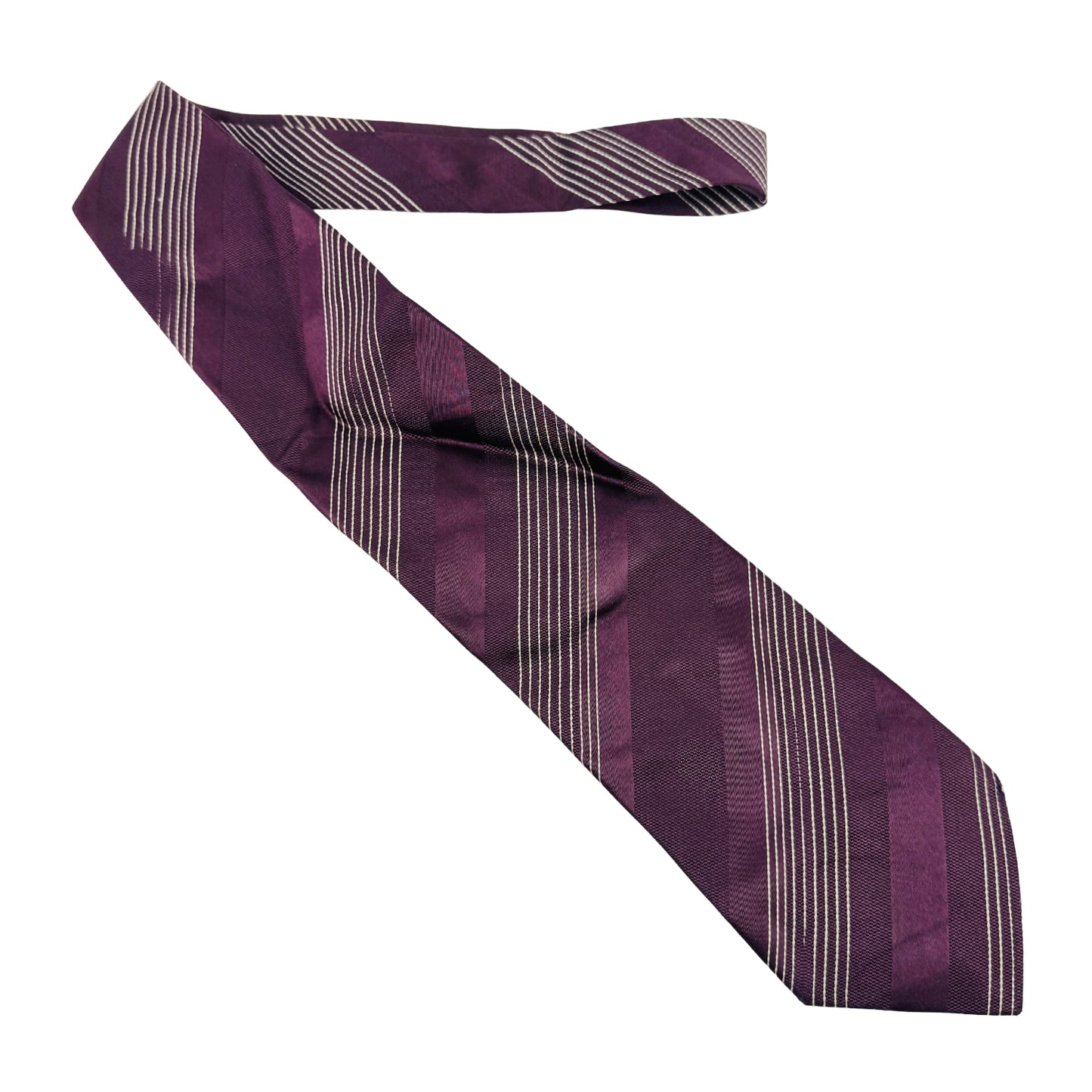 Giorgio Armani Purple 'Diagonal Pinstripes' Tie (Size Regular)