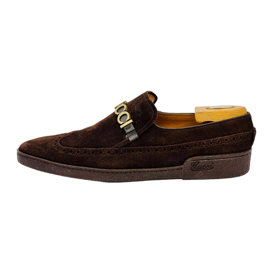Gucci Men's Brown Suede Loafers (Size 43.5/44)