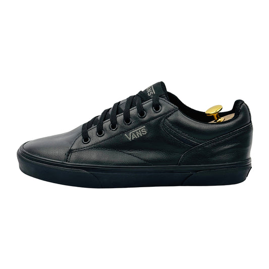 Vans Men's Atwood Black Leather Classic Sneakers (Size 43)