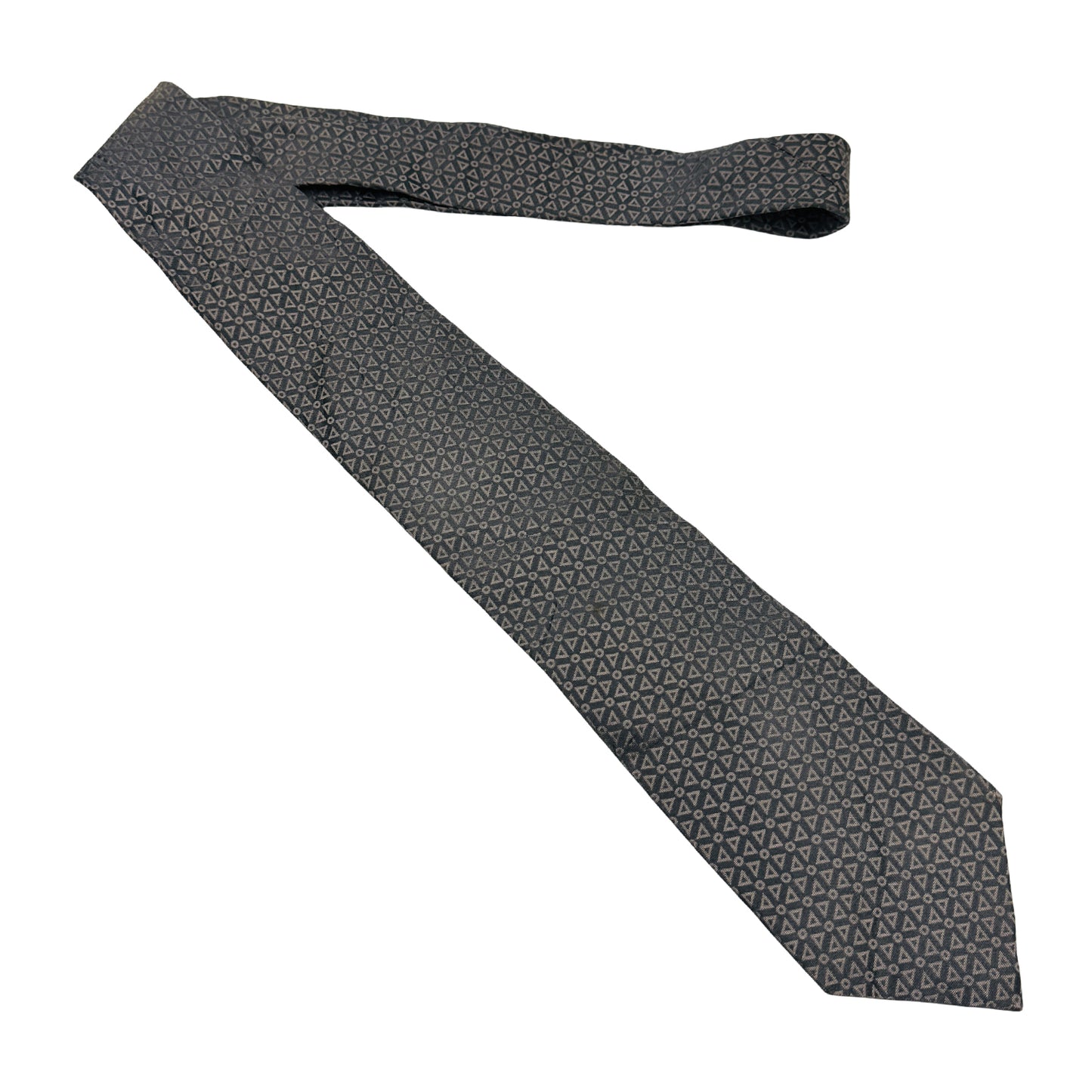 Gucci Grey 'Beige Geometric Pattern' Tie (Size Regular)