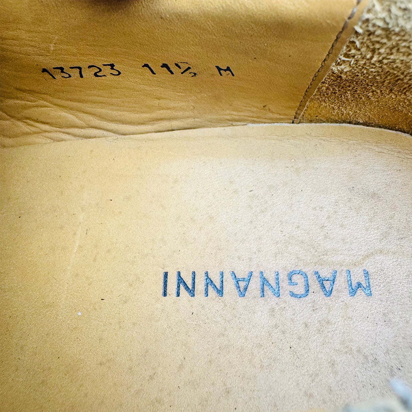 Magnanni Men's Black Leather Derby Shoes (Size 45)