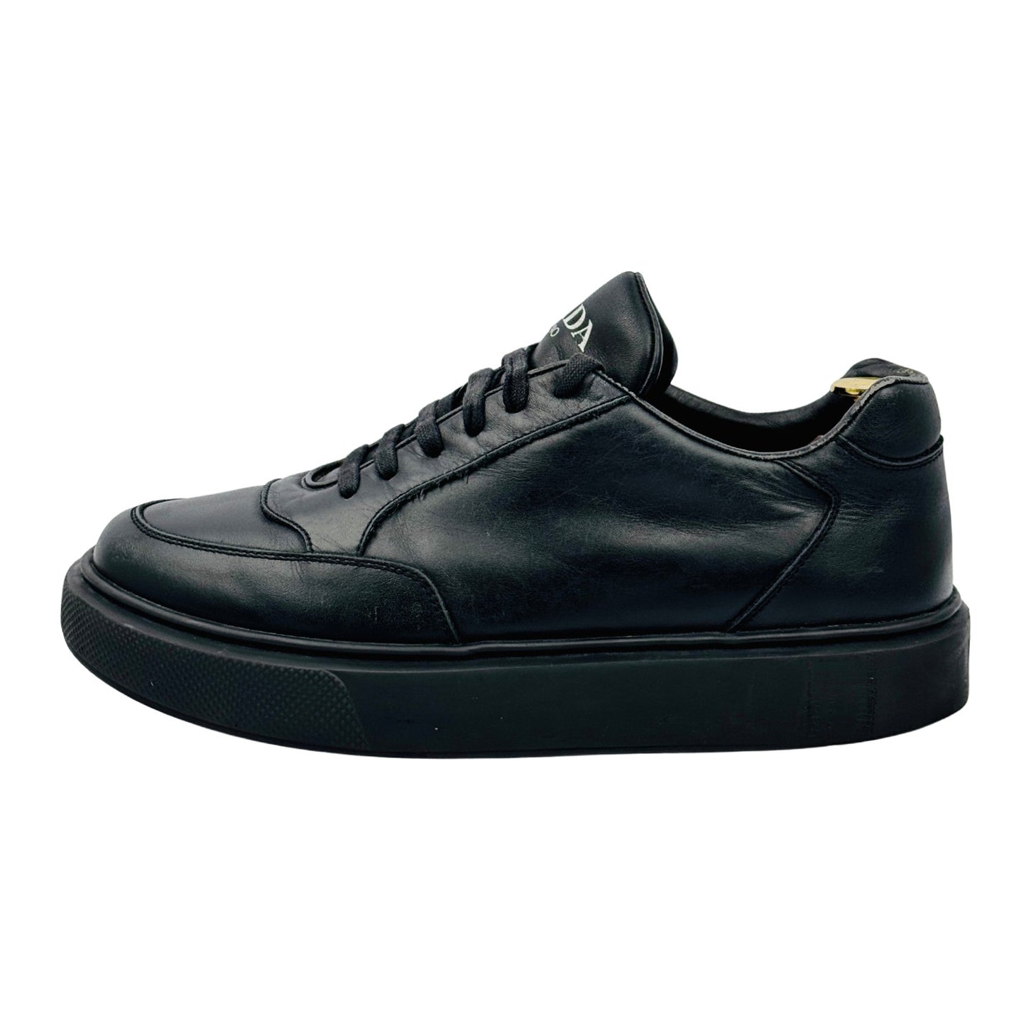 Prada Men's Black Leather Sneakers (Size 42.5/43) - 4E3453