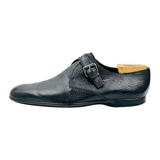 Louis Vuitton Textured Leather Single Monk Strap Shoes (Size 43.5)