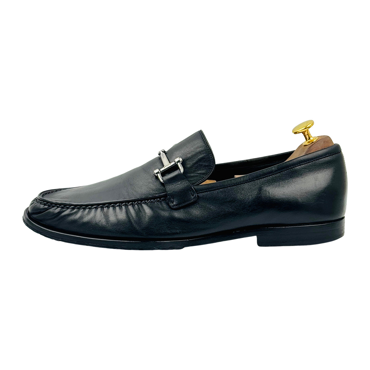 Bally Men's Black Leather Horsebit Loafers (Size 44/44.5)
