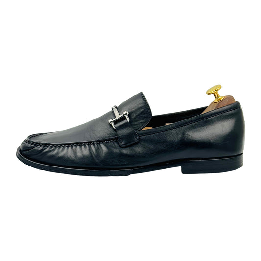 Bally Men's Black Leather Horsebit Loafers (Size 44/44.5)