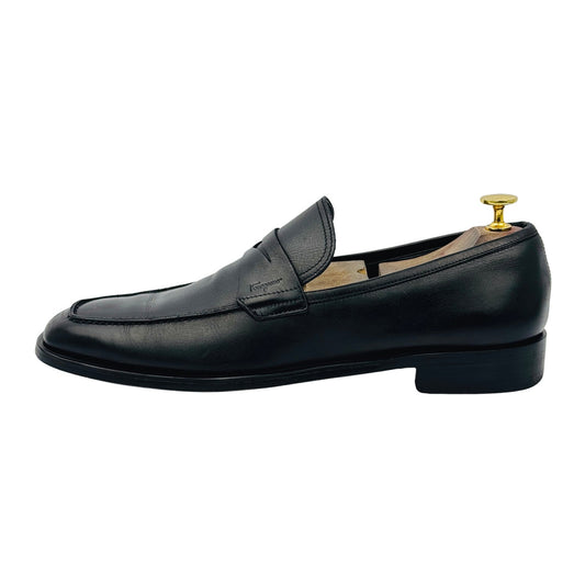 Salvatore Ferragamo Men's Tramezza Black Leather Penny Loafers (Size 42)