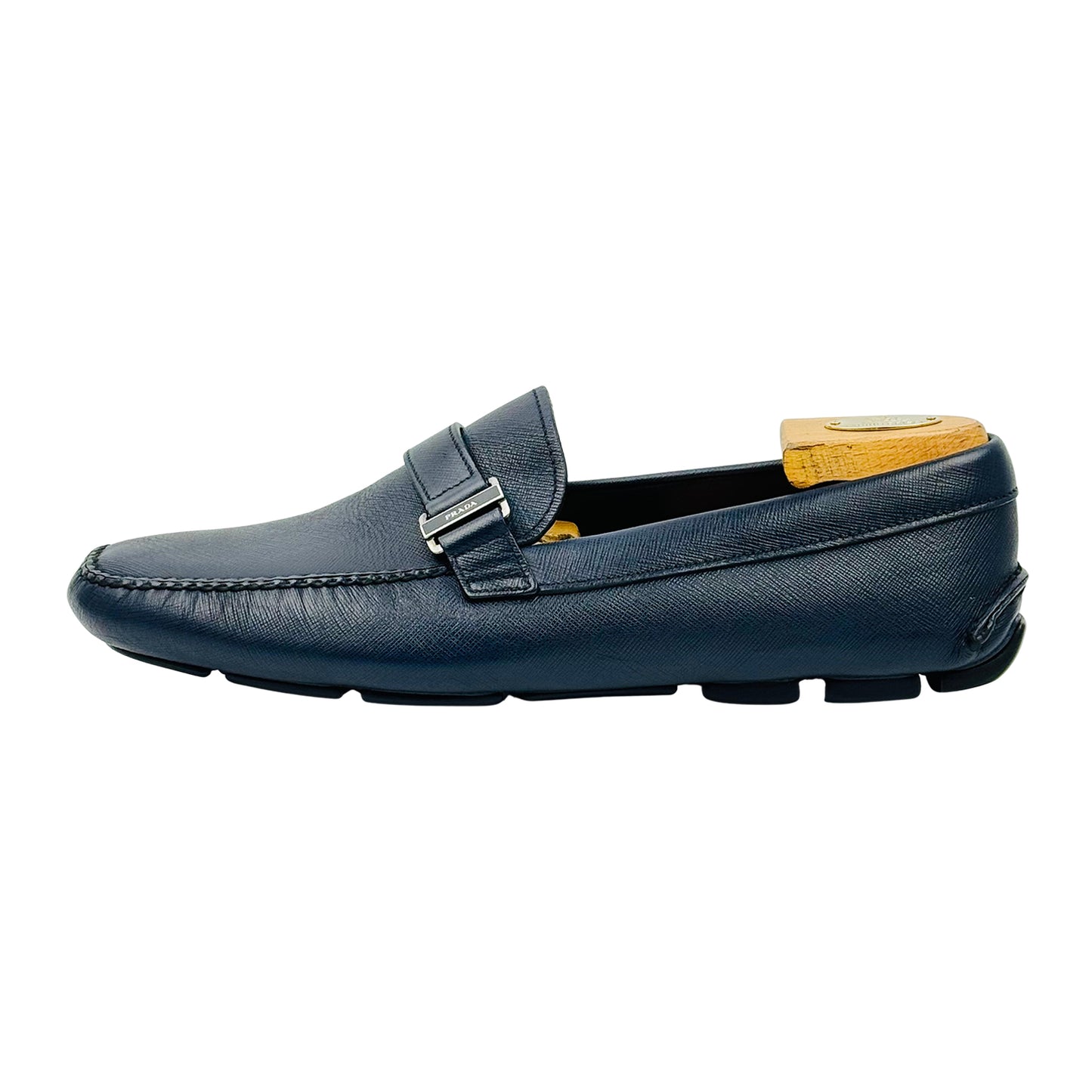 Prada Navy Saffiano Leather Loafers (Size 44) - 2DD113