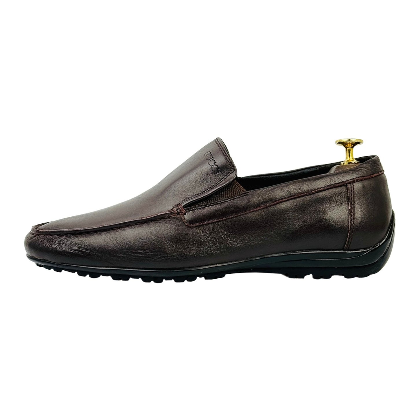 Gucci Men's Dark Brown Leather Driving Loafers (Size 42)