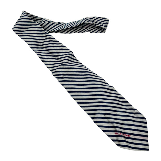 Ralph Lauren Polo White 'Navy Stripes' Tie (Size Regular)