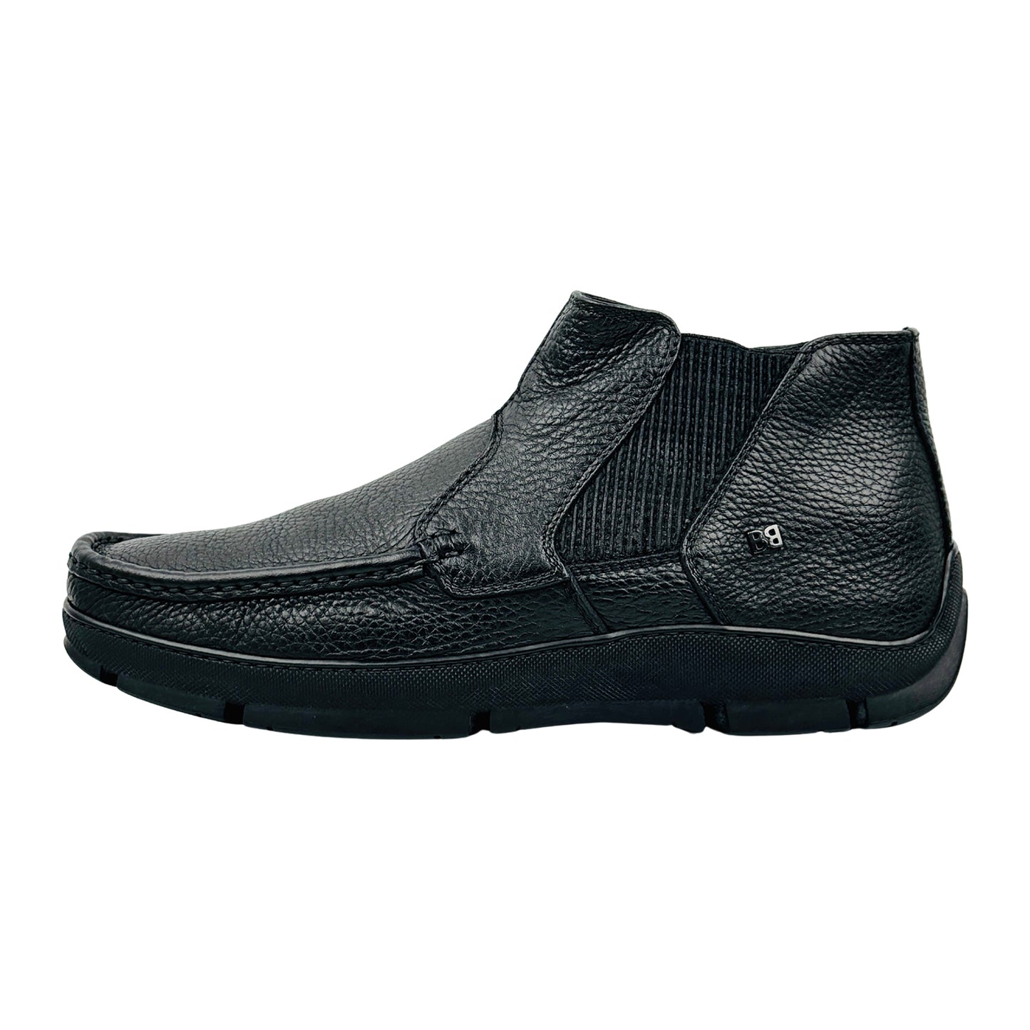 Baldinini Black Grained Leather Ankle Boots (Size 41/41.5)