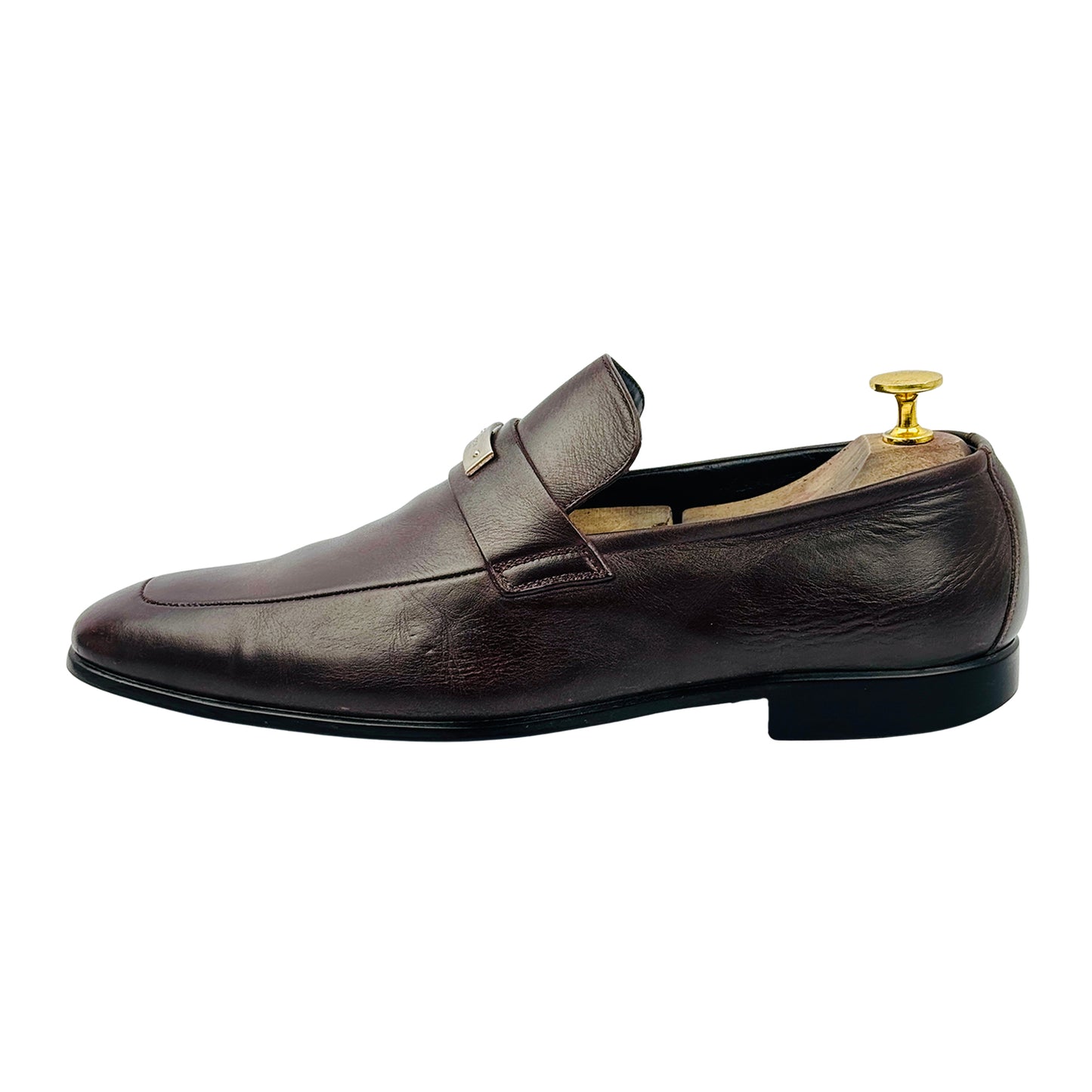 Gucci Metal Logo Detail Brown Loafers (Size 41.5/42) - 253304