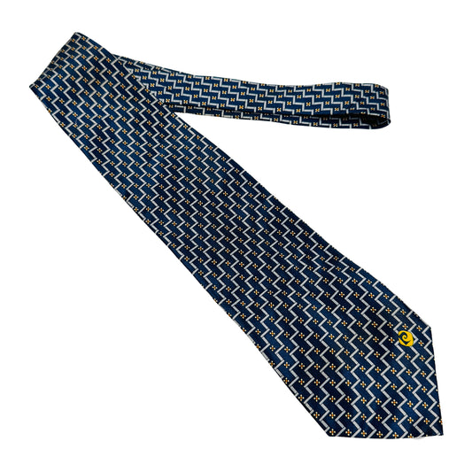 Pierre Cardin Dark Navy 'Geometric Pattern' Tie (Size Regular)