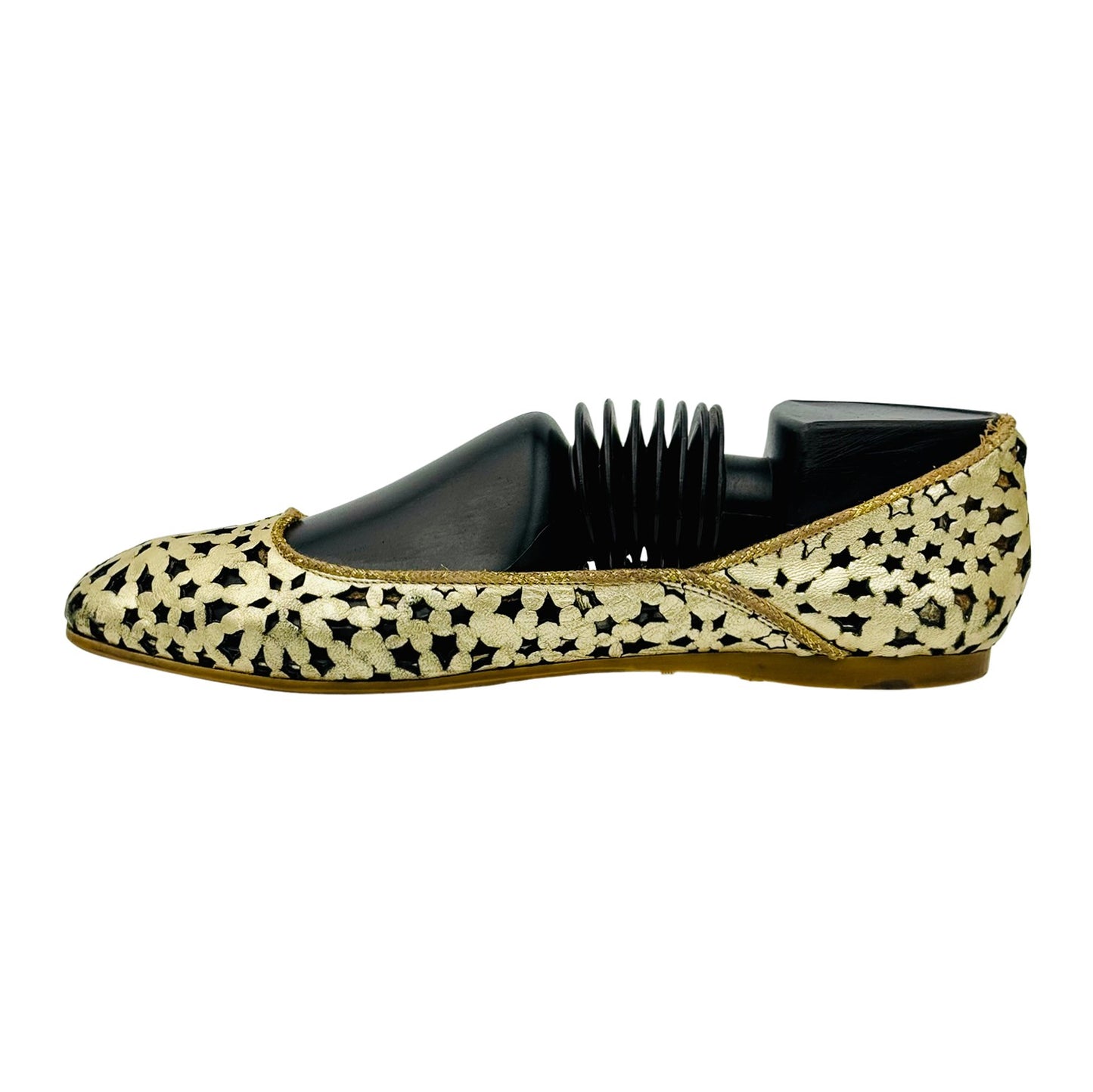 Jimmy Choo Women's Gold Metallic Leather Flats (Size 39)