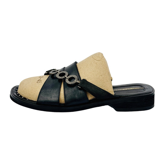 Balenciaga Cagole Black Leather Slides (Size 40)