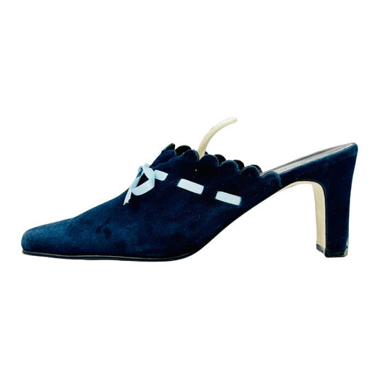 Balenciaga Women's Blue Suede Heels (Size 35.5)