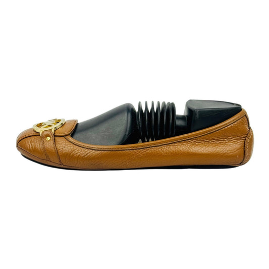 Michael Kors Fulton Brown Leather Moc Flats (Size 40)