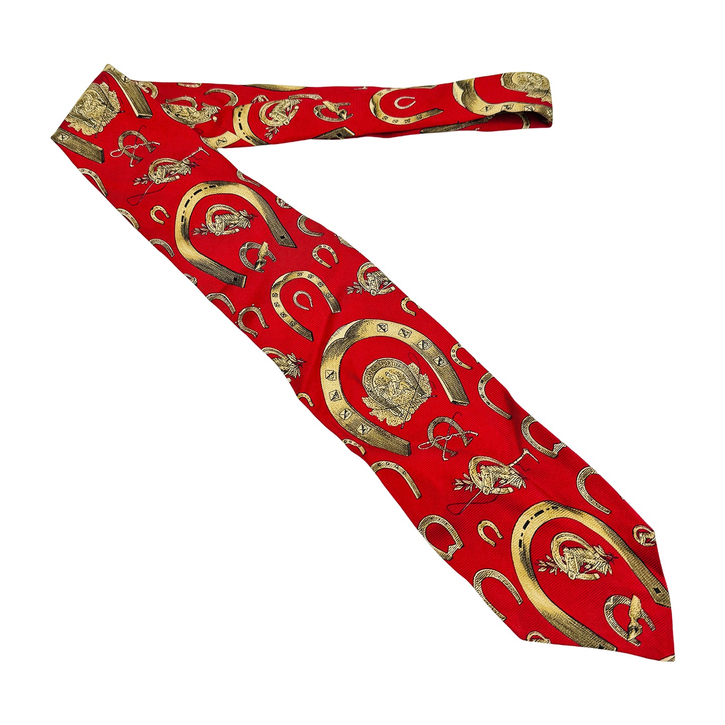 Ralph Lauren Polo Red Base 'Horse Shoe Pattern' Tie (Size Regular)