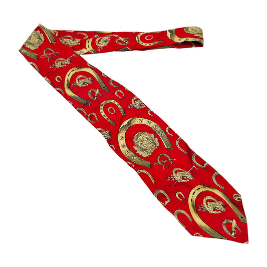 Ralph Lauren Polo Red Base 'Horse Shoe Pattern' Tie (Size Regular)