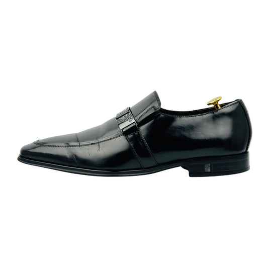 Versace Collection Men's Black Polished Leather Loafers (Size 44)