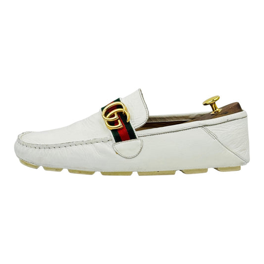Gucci Men's Interlocking G White Leather Loafers (Size 42.5)