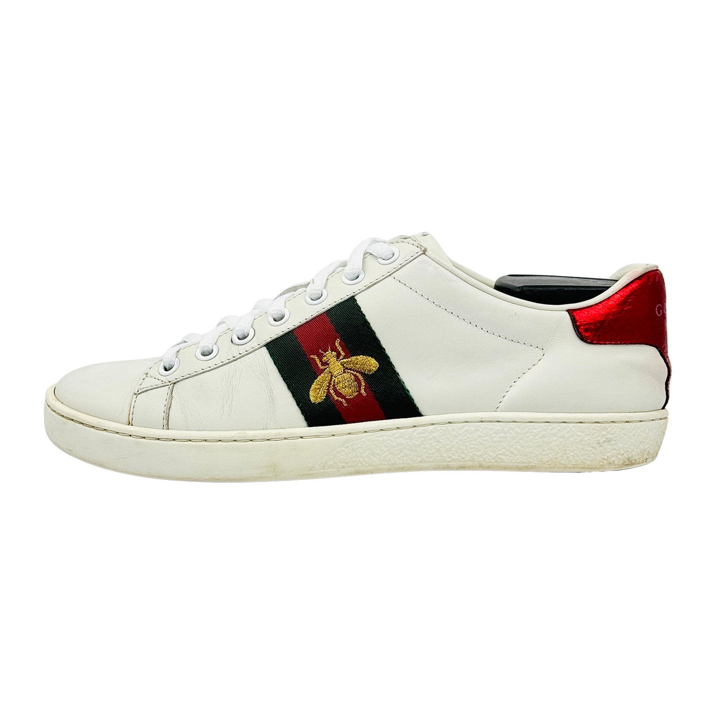 Gucci Ace White Low-Top Leather Sneakers (Size 36.5)