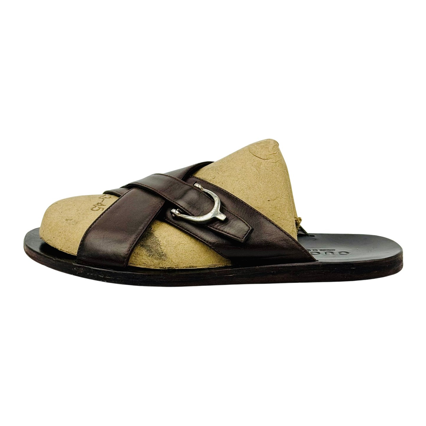 Gucci Brown Cross-Strap Sandal Slippers (Size 40)