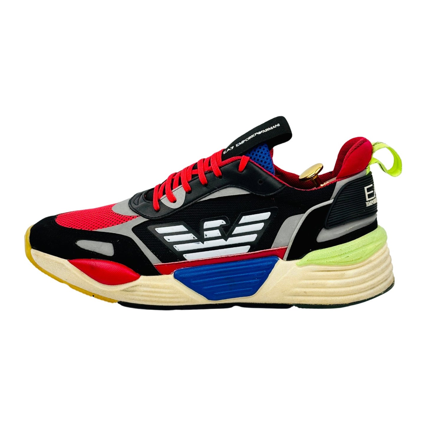 Emporio Armani EA7 Red Blue Chunky Sneakers (Size 41.5/42)