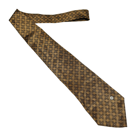 Versace Golden Brown 'Geometric Pattern' Tie (Size Regular)