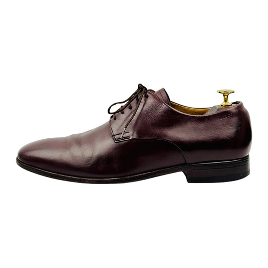 Bally Men's Burgundy Leather Derby Shoes (Size 42)