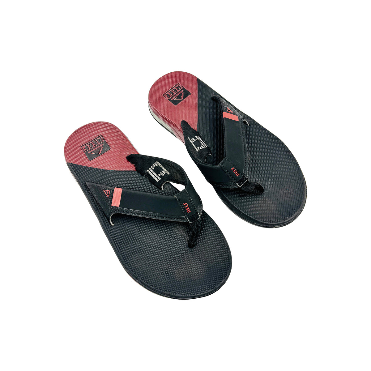 Reef Men's Black Burgundy Flipflops (Size 42)