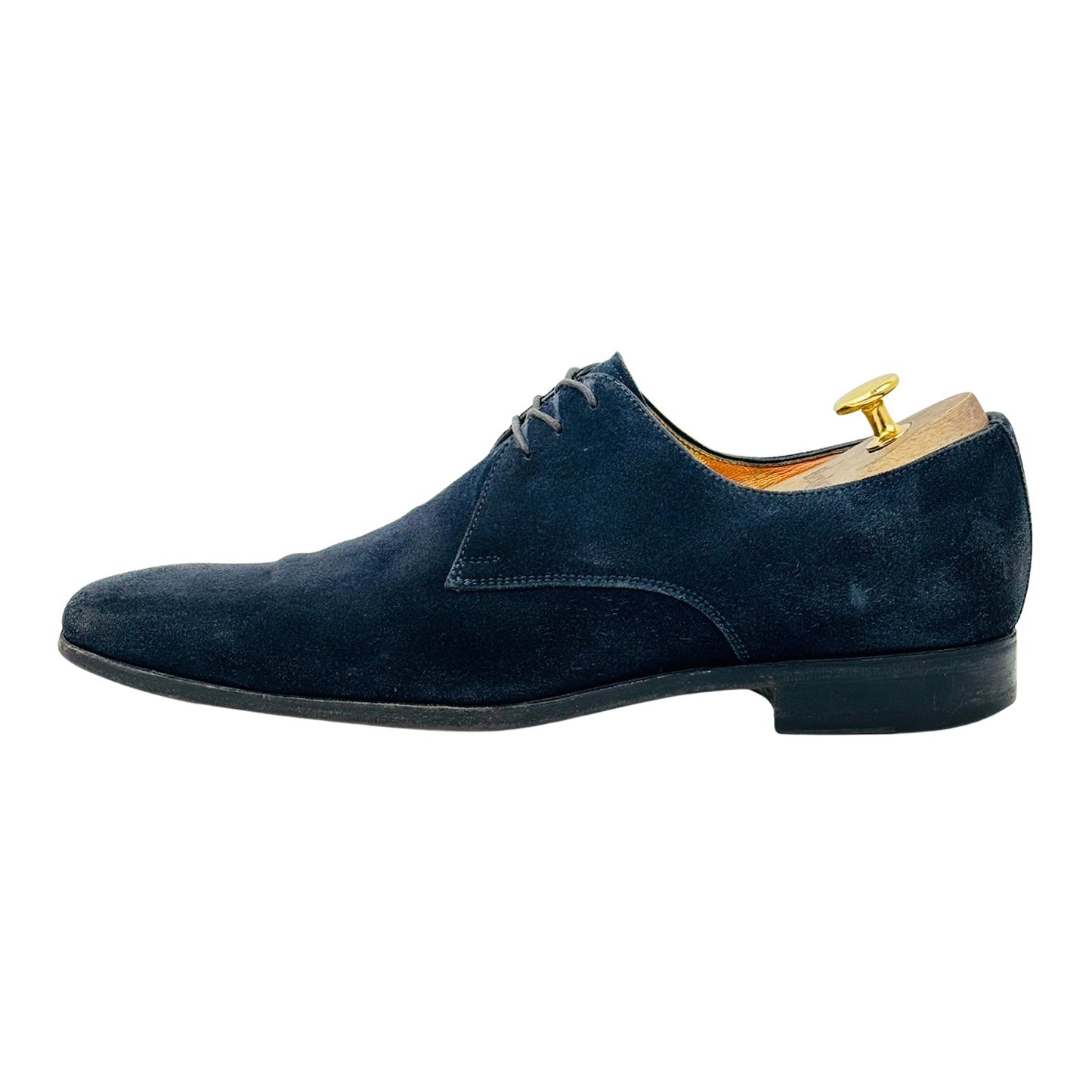 Santoni Men's Blue Suede Oxfords (Size 42.5)