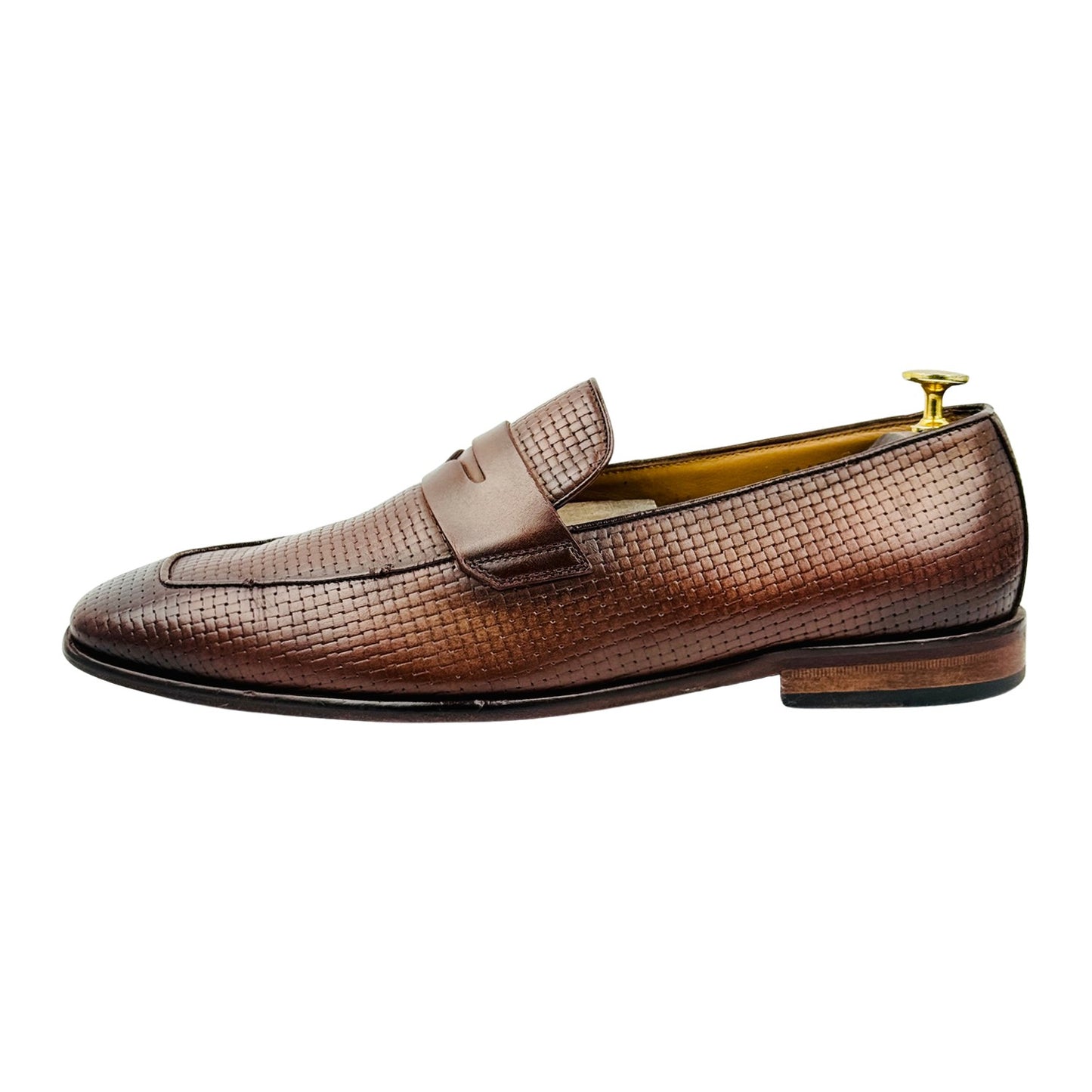 Hugo Boss Brown Woven Leather Loafers (Size 42.5)