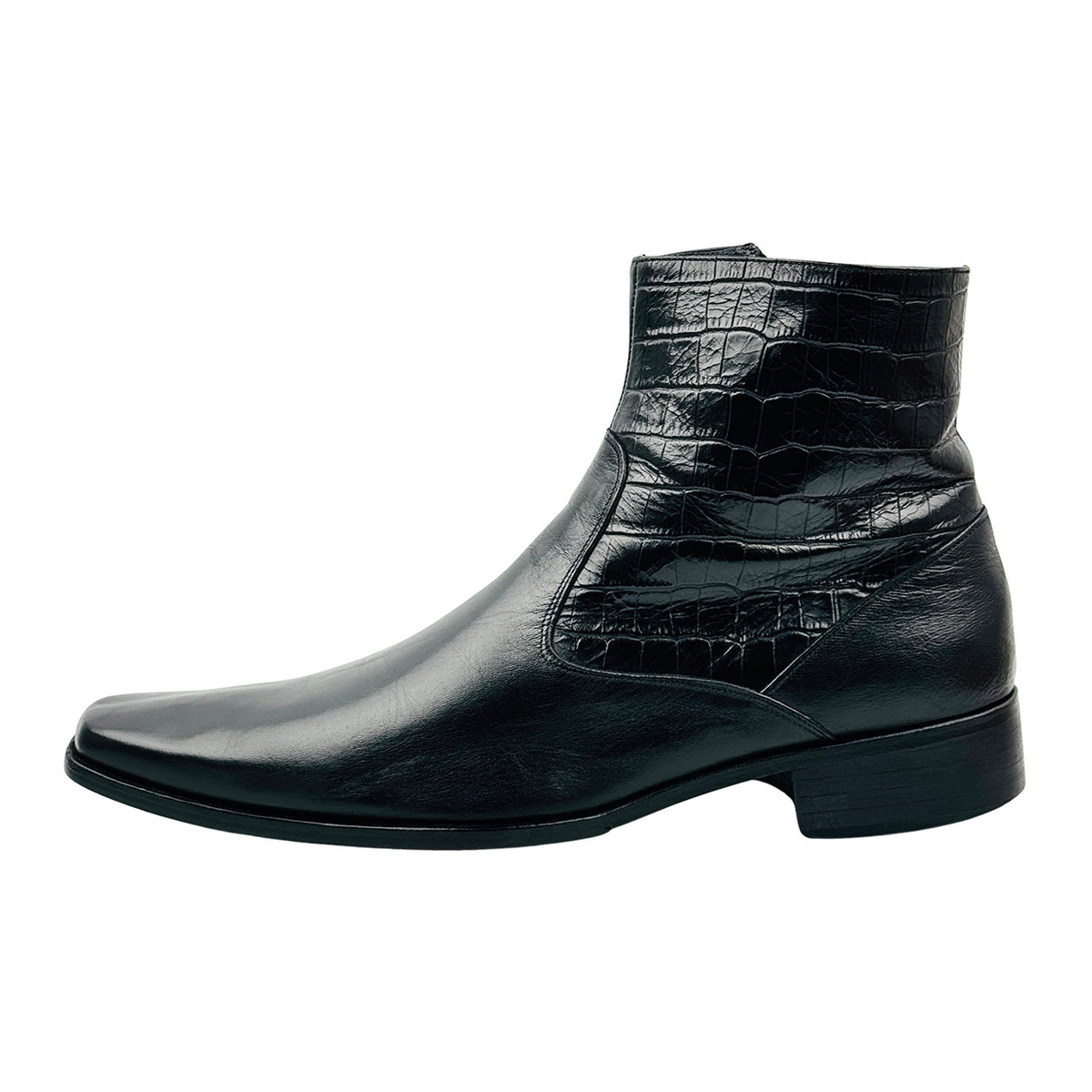 Giovanni Conti Men's Black Leather Ankle Boots (Size 44)