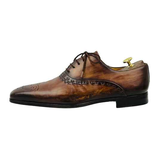 Magnanni Brown Leather Spanish Oxfords (Size 42)