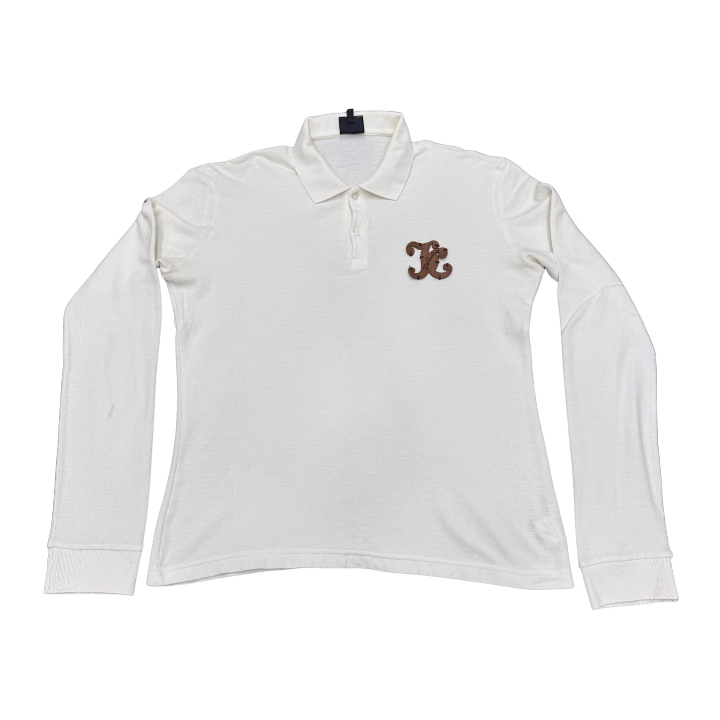 Just Cavalli White Long Sleeves T-Shirt (Size Small/Large)