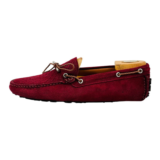 Bally Red Weilon Suede Driver Loafers (Size 44)