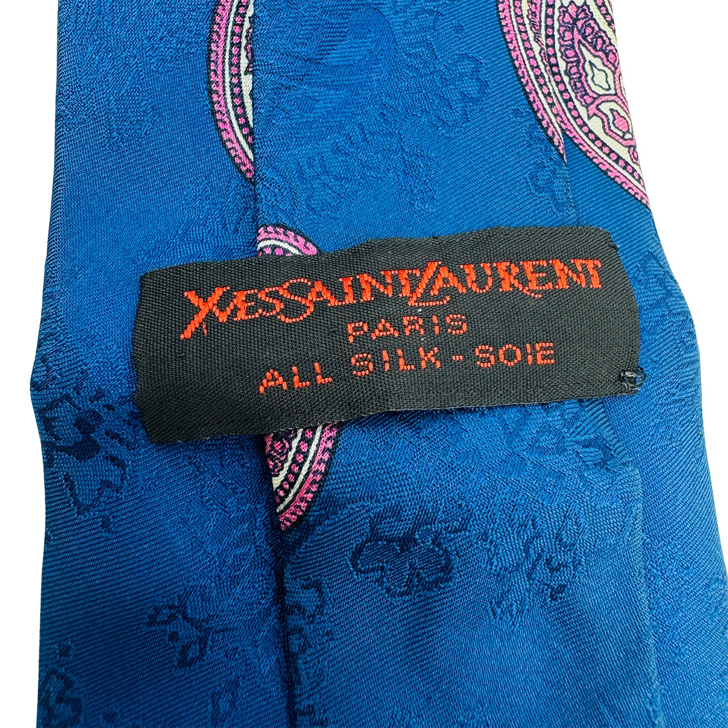 Yves Saint Laurent Royal Blue 'Paisley Pattern' Tie (Size Regular)