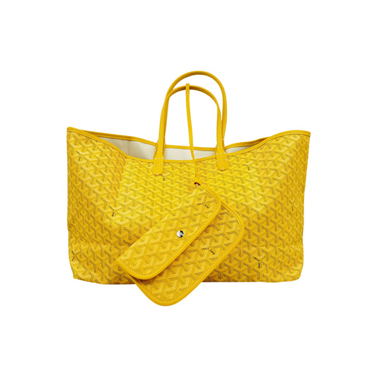 Goyard Saint Louis Yellow Goyardine Canvas Tote Bag