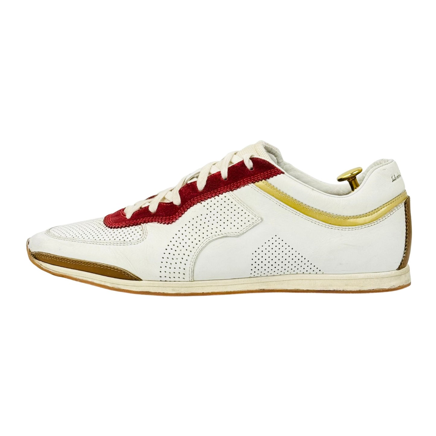 Salvatore Ferragamo White Leather Sneakers (Size 44.5) - Z18U