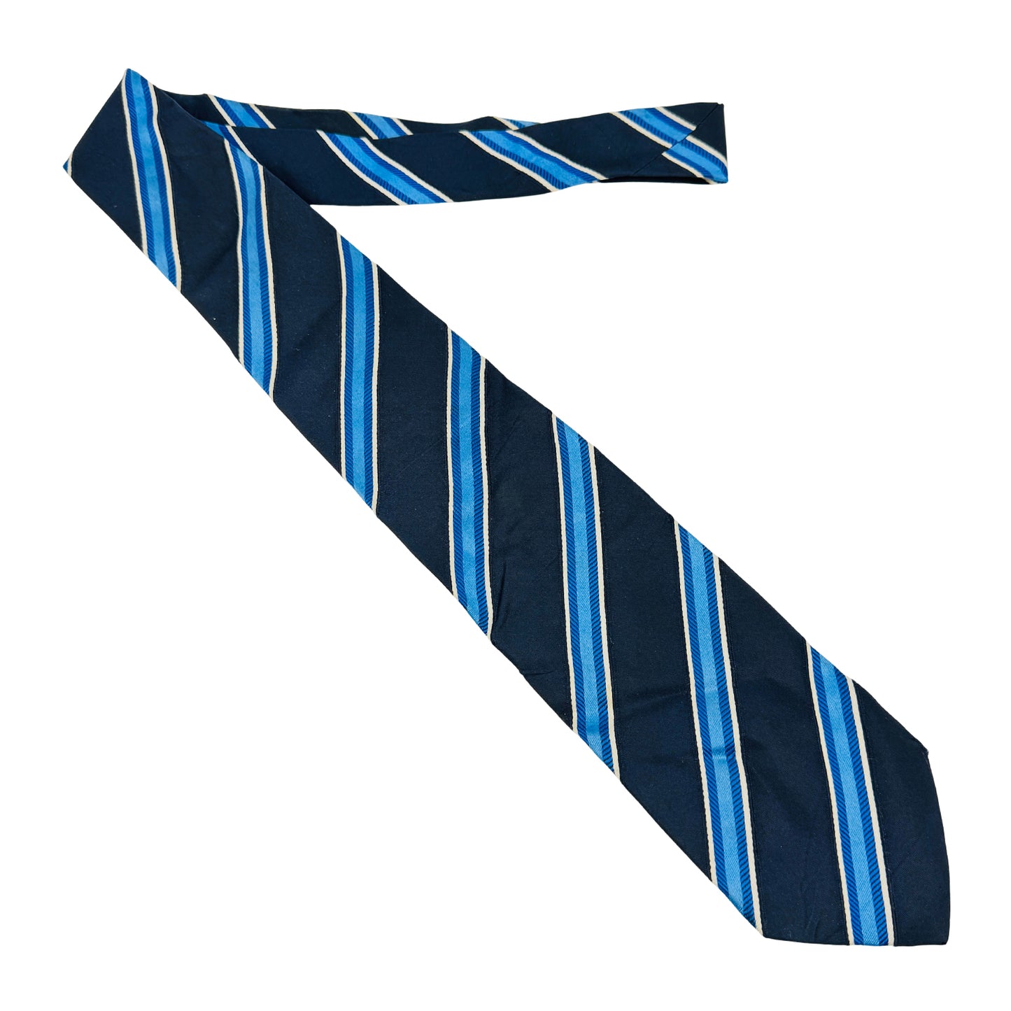Hugo Boss Navy Blue 'Stripes' Silk Tie (Size Regular)