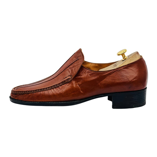 Karandonis Men's Brown Leather Vintage Loafers (Size 43/43.5)