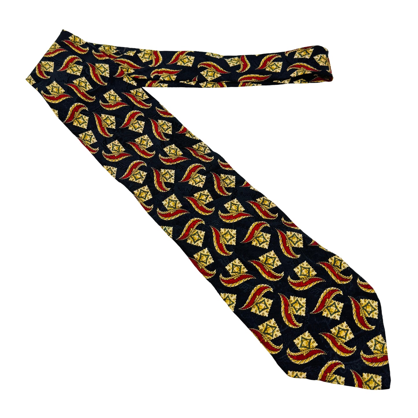 Givenchy Red & Gold 'Geometric Pattern' Tie (Size Regular)