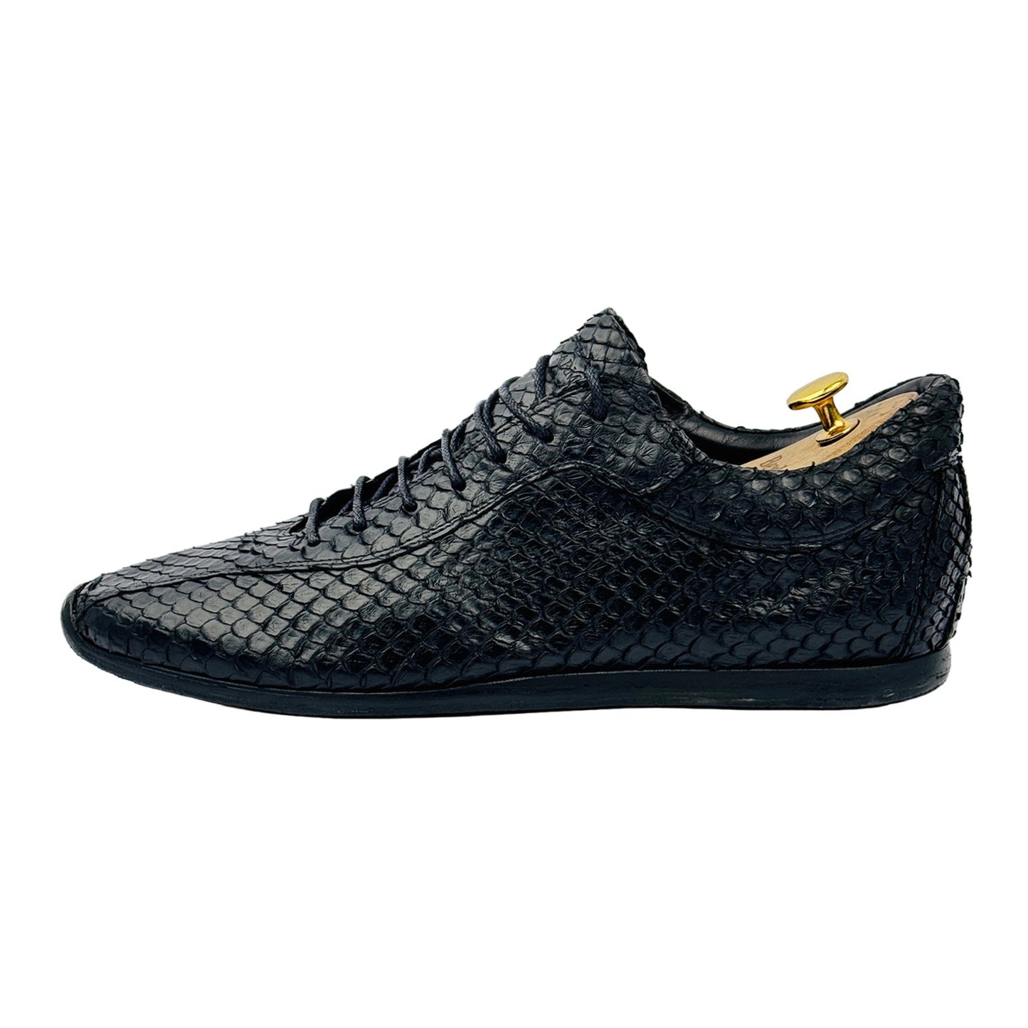 Giorgio Armani Men's Python Leather Black Sneakers (Size 44)