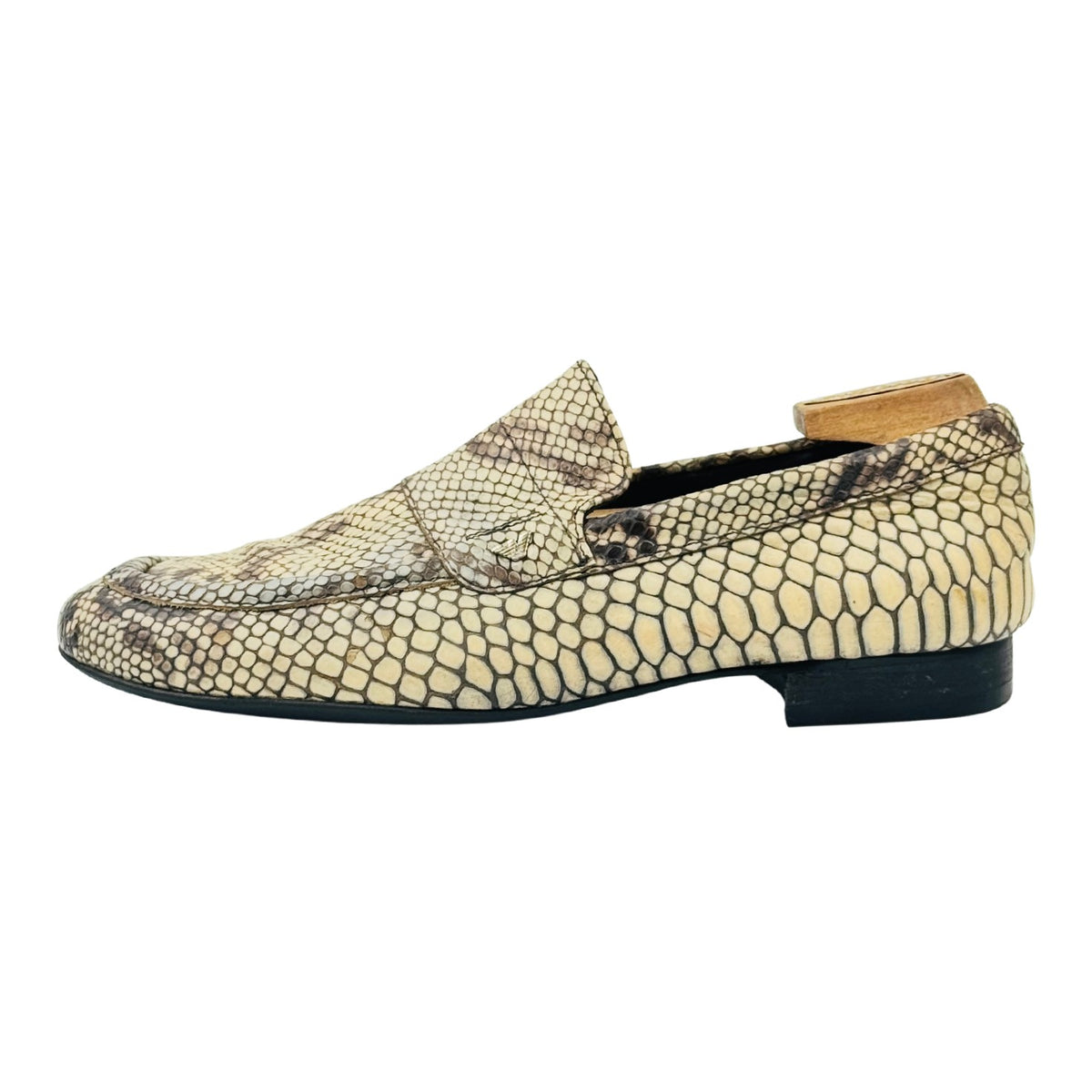 Emporio Armani Python Print Leather Loafers (Size 40)