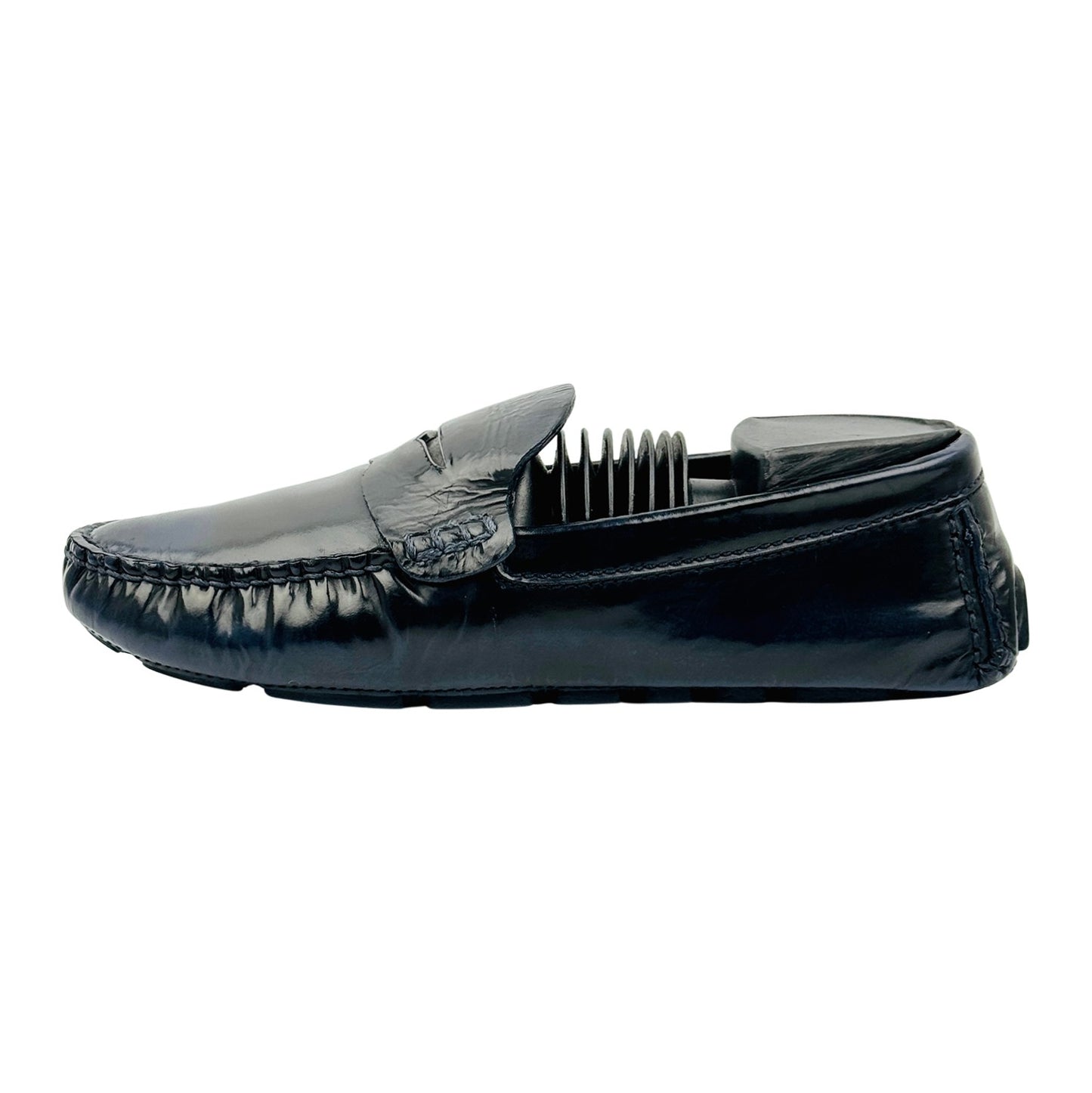 Louis Vuitton Black Patent Leather Penny Loafers (Size 40)