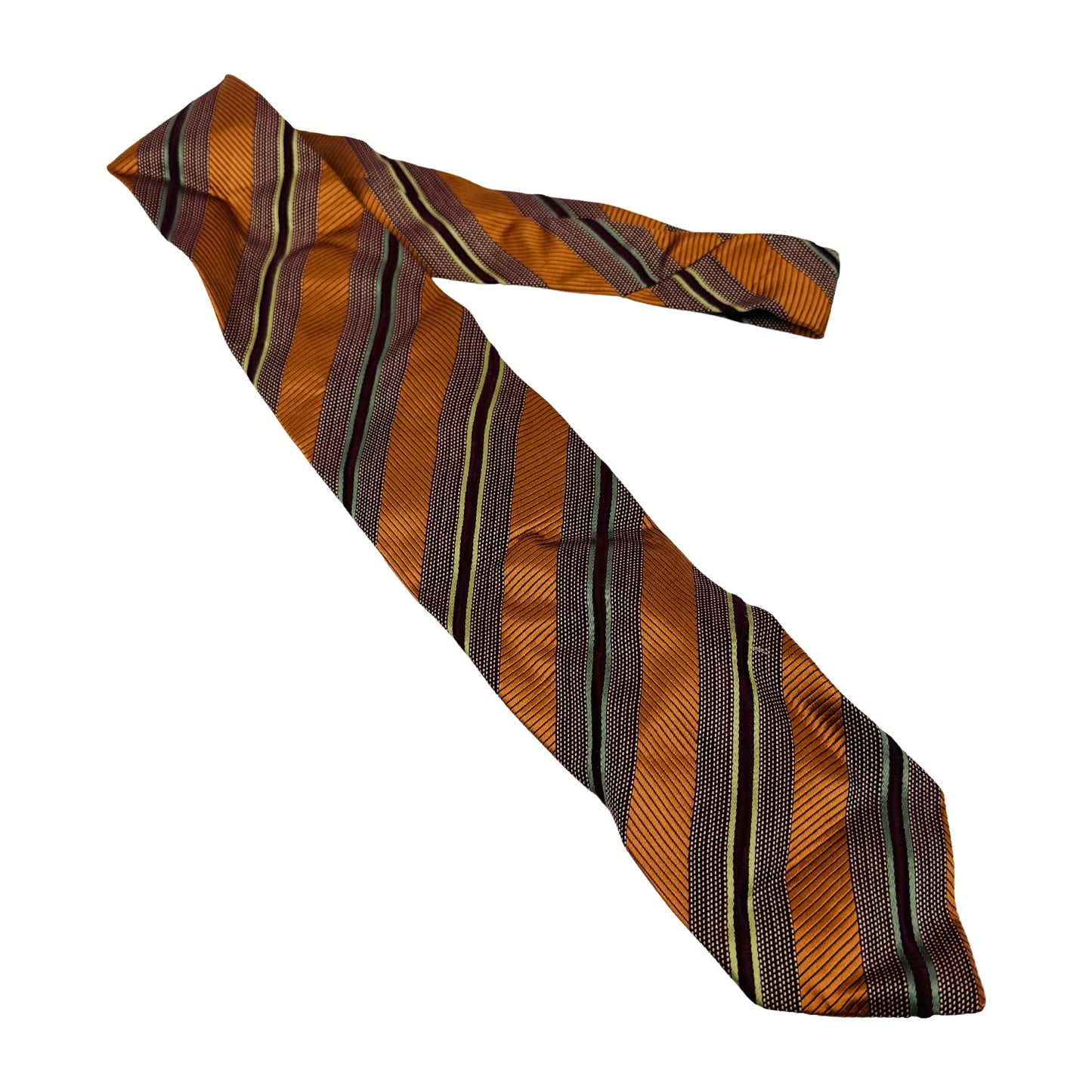 Ermenegildo Zegna Burnt Orange 'Diagonal Stripes' Tie (Size Regular)