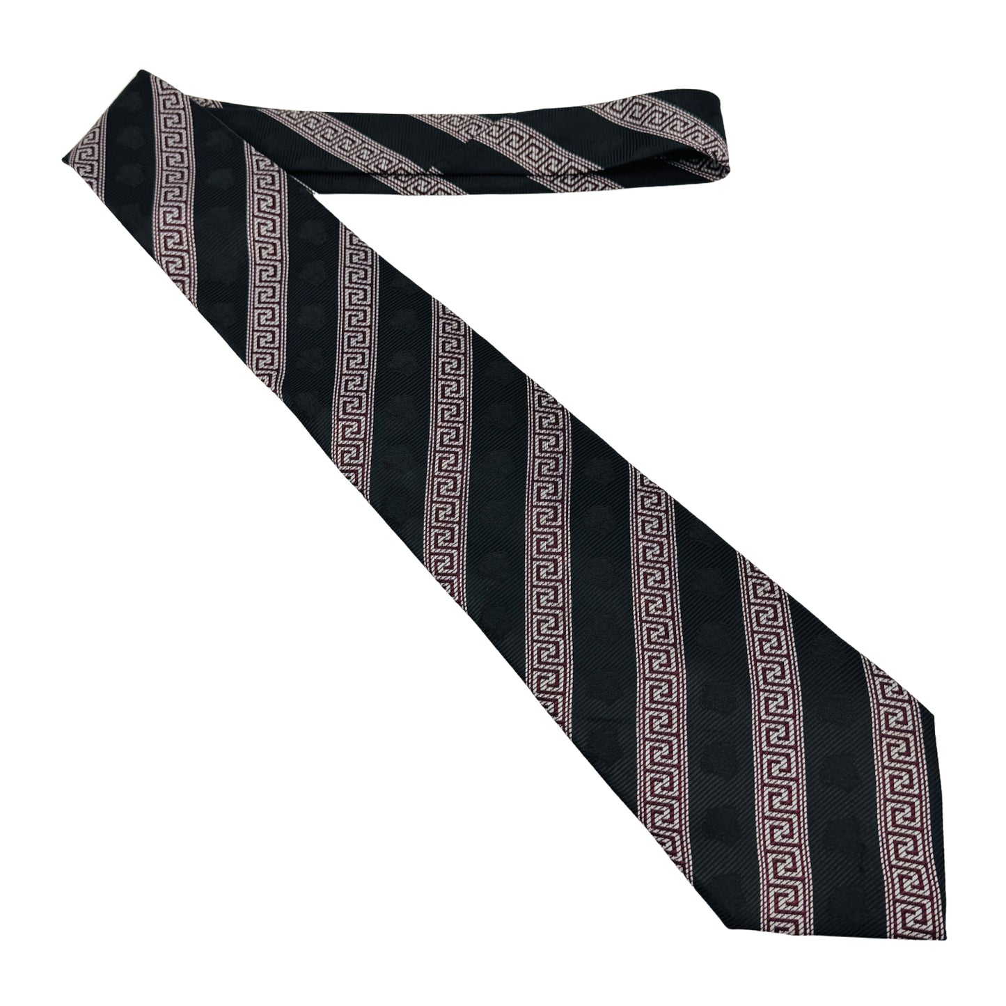 Versace Dark Green 'Meander Pattern' Tie (Size Regular)
