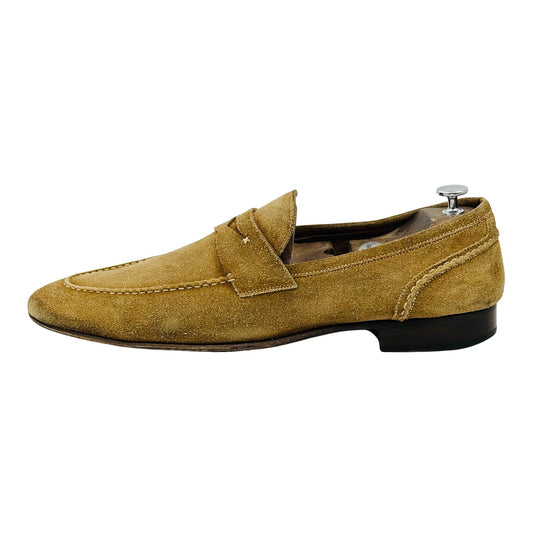 Magnanni Men's Tan Suede Penny Loafers (Size 47)
