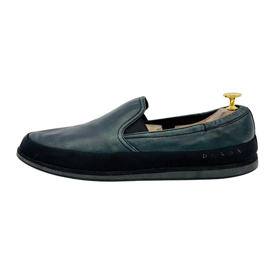 Prada Men's Casual Two Tone Leather Slipons (Size 42.5/43)